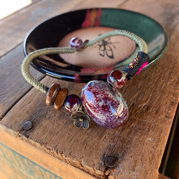 ✨LARGE CERAMIC BEAD BOHO ROPE BRACELET/ANKLET - Picture 5 of 6